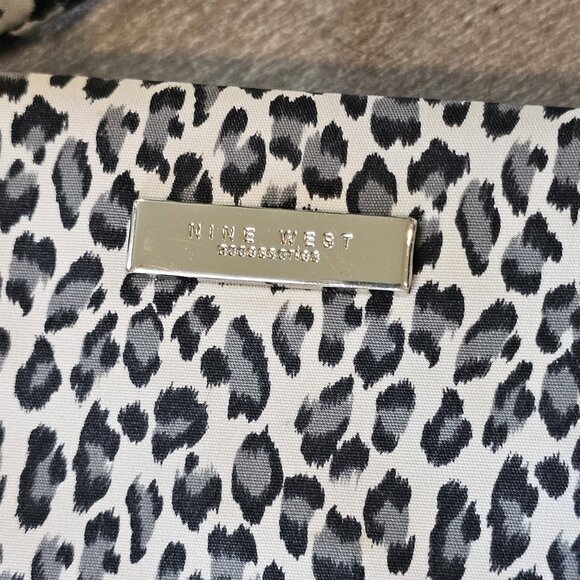 Retro Y2K Snow Leopard Print Shoulder Bag Purse Black And‎ White Animal Print - Picture 8 of 9